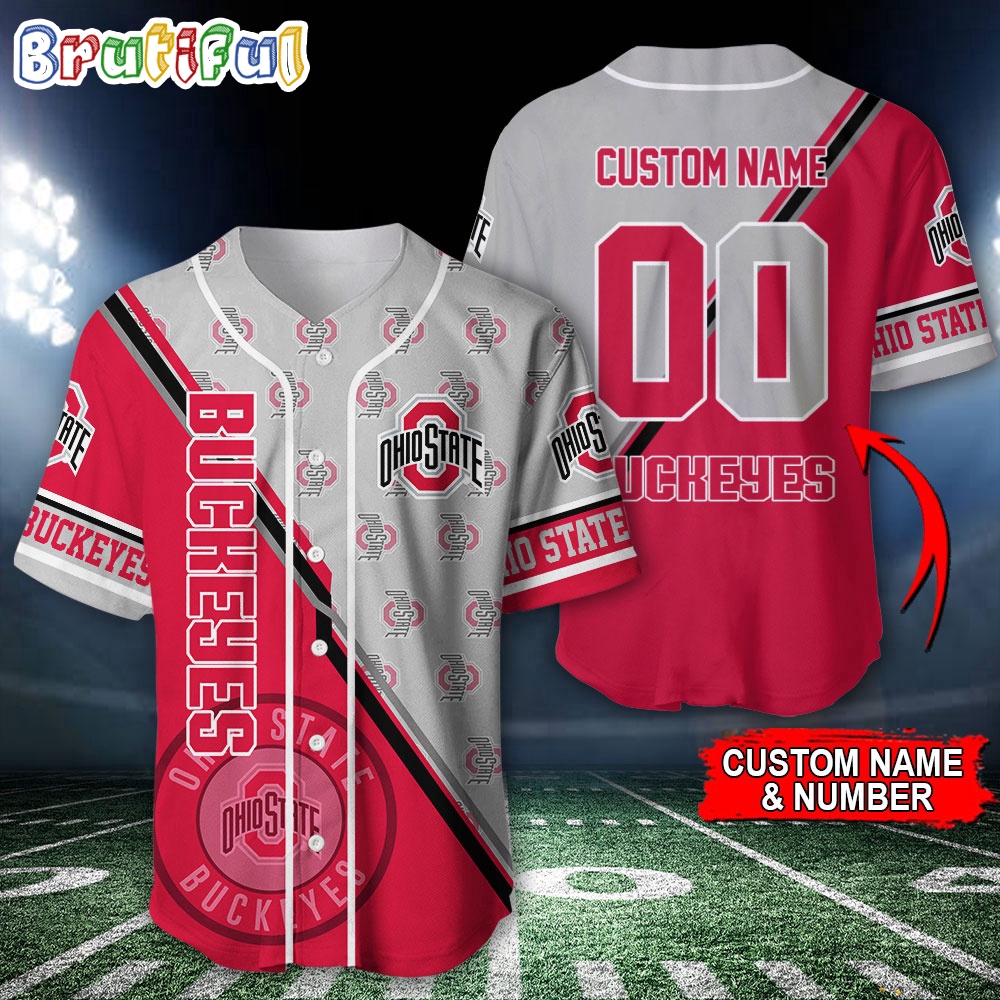NCAA Ohio State Buckeyes Baseball Jersey Custom Sport Jersey Shirt