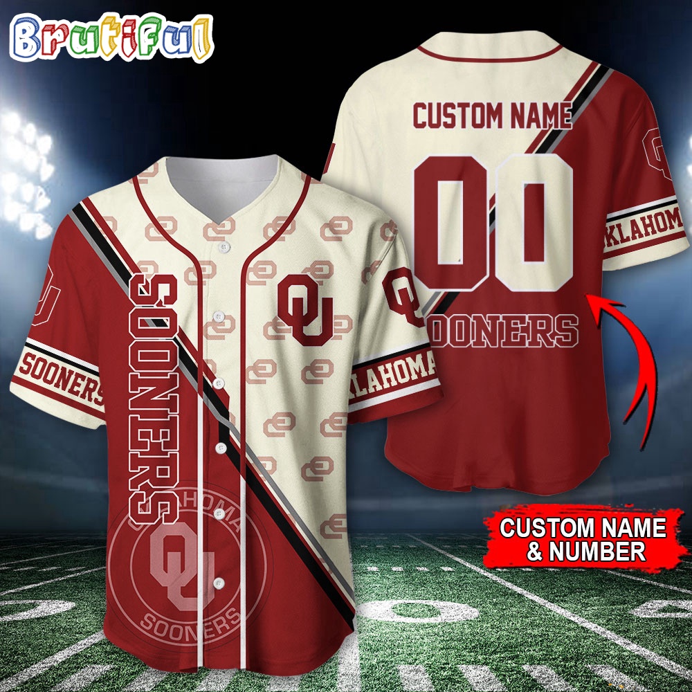 NCAA Oklahoma Sooners Baseball Jersey Custom Sport Jersey Shirt