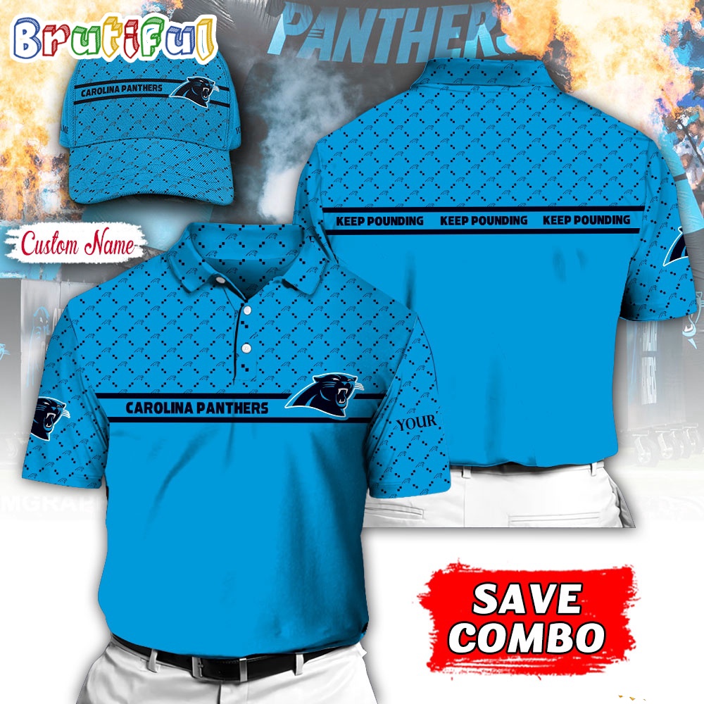 NFL Carolina Panthers Polo Shirt Custom Football Polo Shirt And Cap