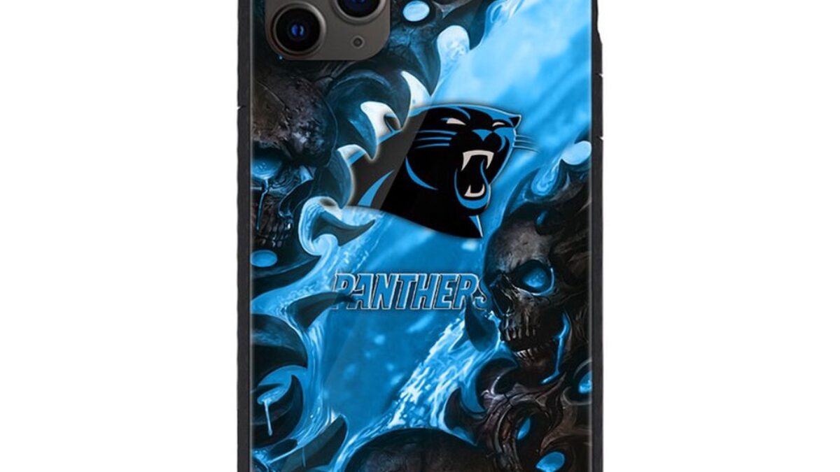 NFL Carolina Panthers Special Logo Skull Design Phone Case