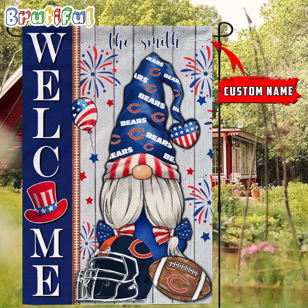 NFL Chicago Bears America 4th Of July Independence Day Flag Football Gomes 4th Of July Garden Flag