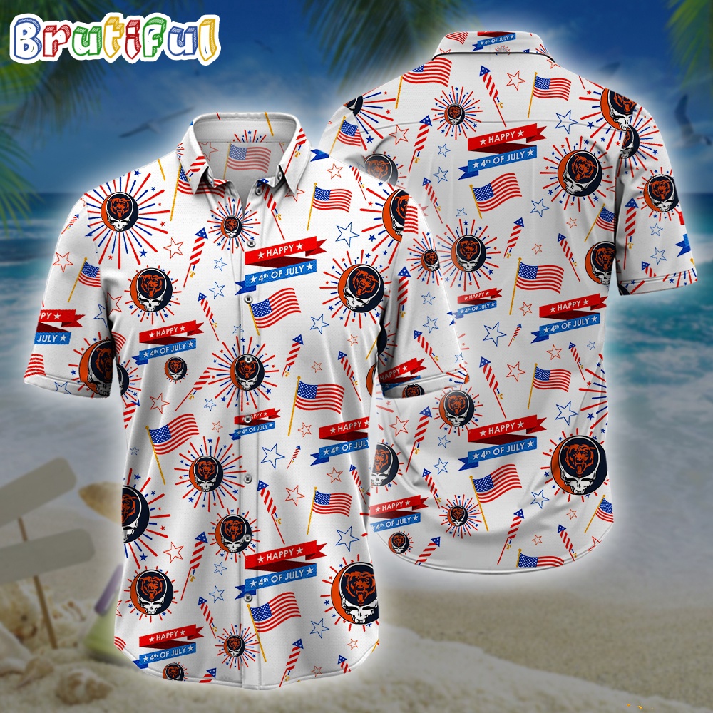 NFL Chicago Bears Grateful Dead Hawaiian Shirt Grateful Dead Hawaiian Shirt