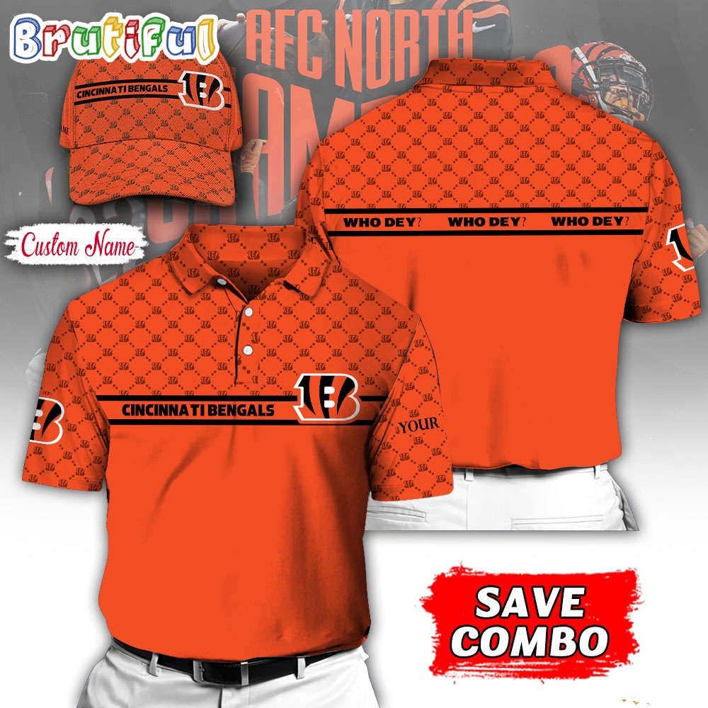 NFL Cincinnati Bengals Polo Shirt Custom Football Polo Shirt And Cap