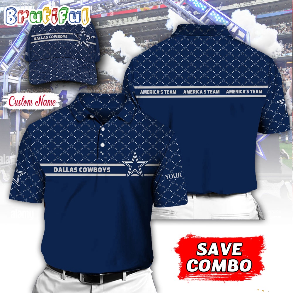 NFL Dallas Cowboys Polo Shirt Custom Football Polo Shirt And Cap