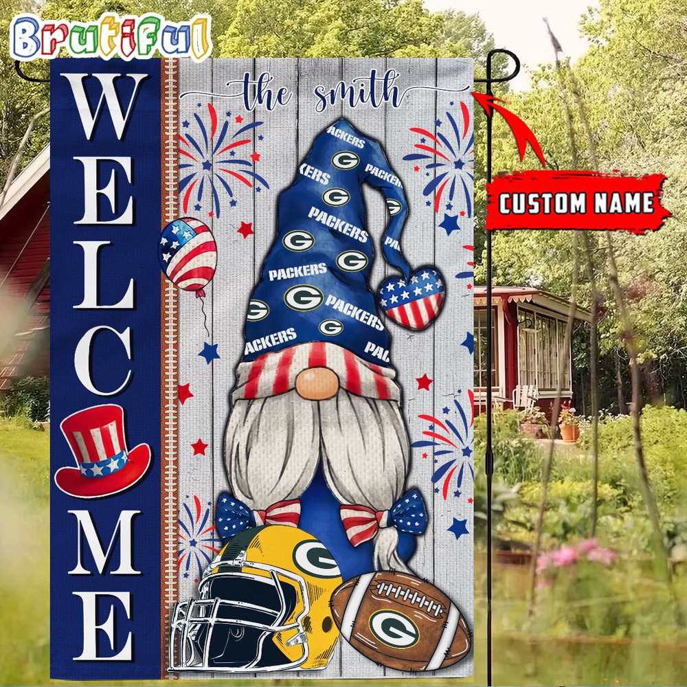 NFL Green Bay Packers America 4th Of July Independence Day Flag Football Gomes 4th Of July Garden Flag
