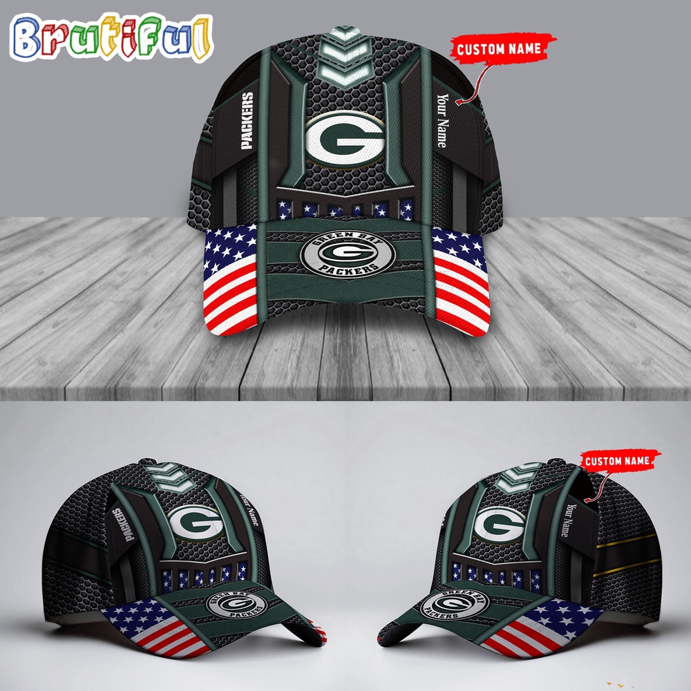 NFL Green Bay Packers America Flag Cap America Flag Football Cap