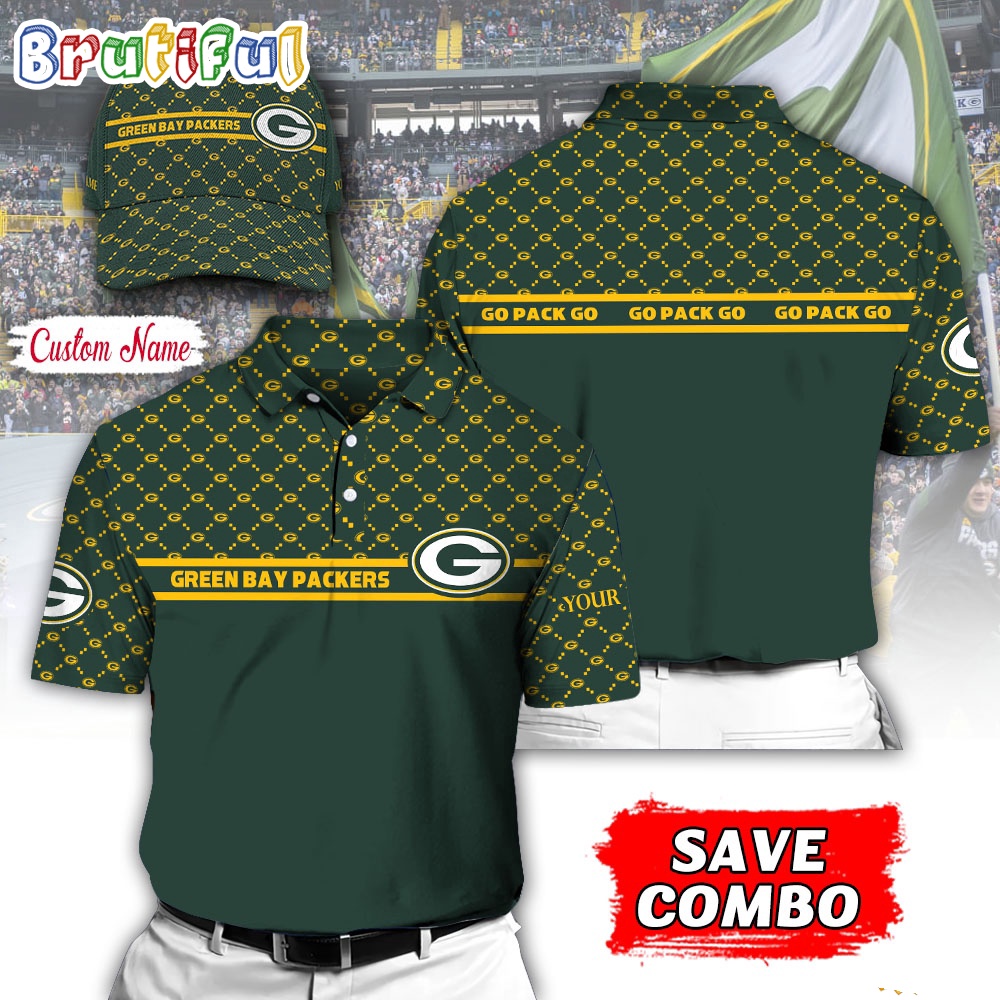 NFL Green Bay Packers Polo Shirt Custom Football Polo Shirt And Cap