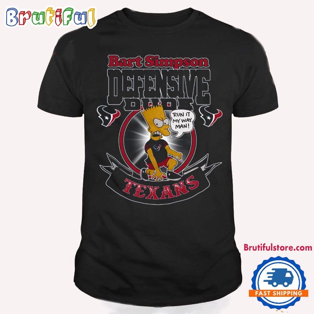 NFL Houston Texans Bart Simpson Defensive Dude T Shirt