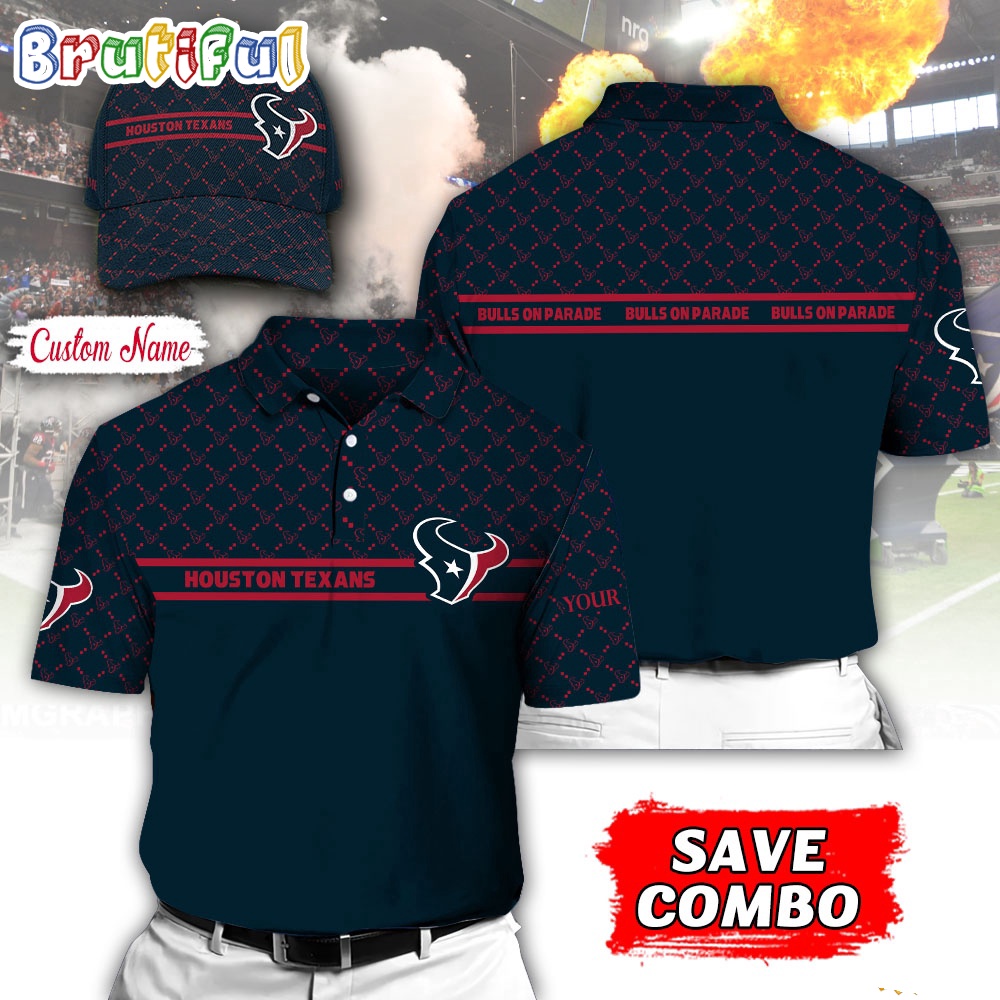 NFL Houston Texans Polo Shirt Custom Football Polo Shirt And Cap