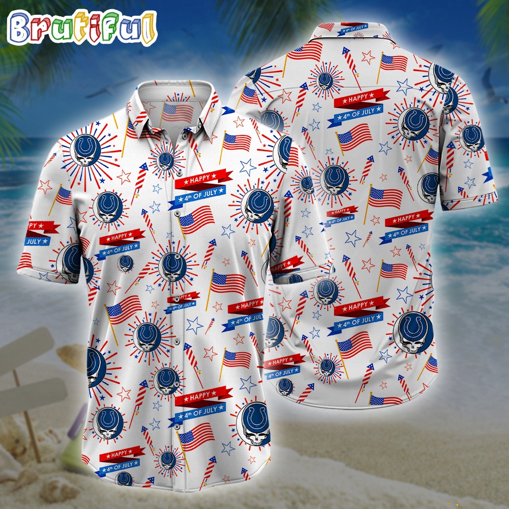 NFL Indianapolis Colts Grateful Dead Hawaiian Shirt Grateful Dead Hawaiian Shirt