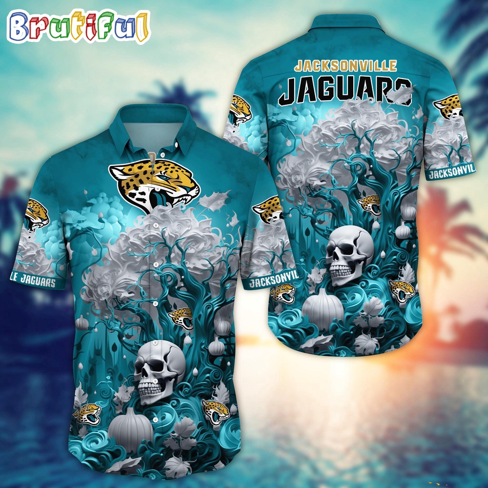 NFL Jacksonville Jaguars Halloween Skull Pumpkin Hawaiian Shirt