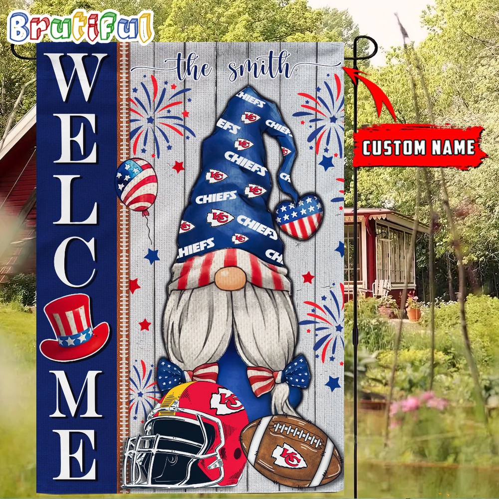 NFL Kansas City Chiefs America 4th Of July Independence Day Flag Football Gomes 4th Of July Garden Flag