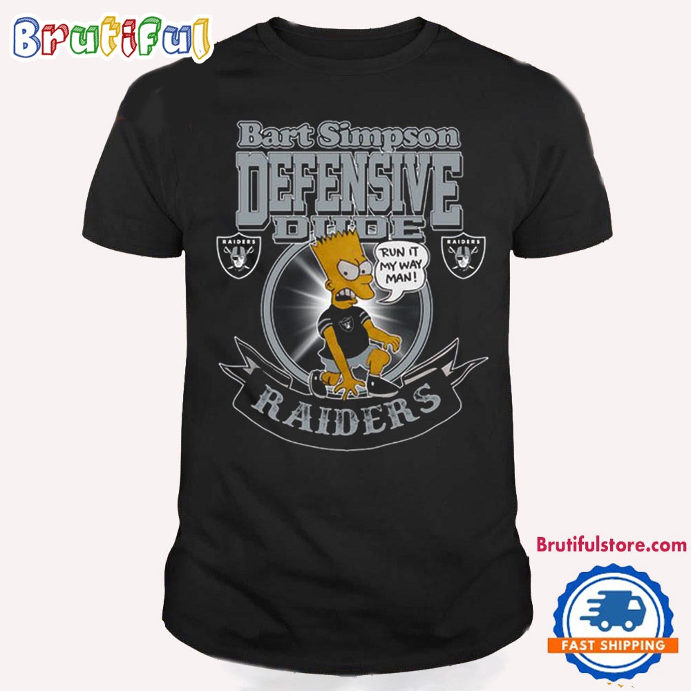 NFL Las Vegas Raiders Bart Simpson Defensive Dude T Shirt