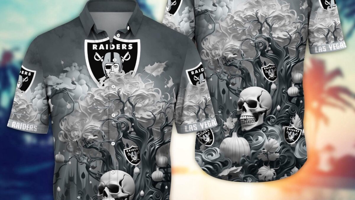 NFL Las Vegas Raiders Halloween Skull Pumpkin Hawaiian Shirt