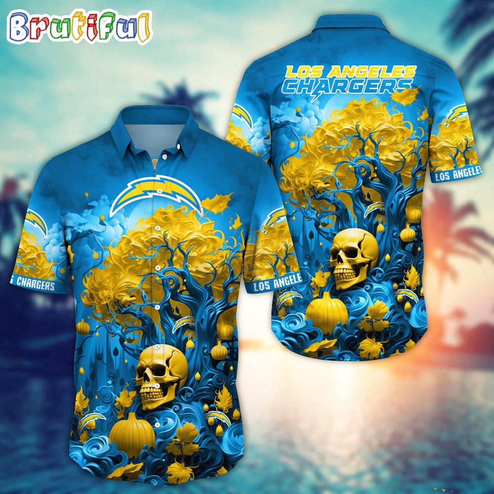 NFL Los Angeles Chargers Halloween Skull Pumpkin Hawaiian Shirt