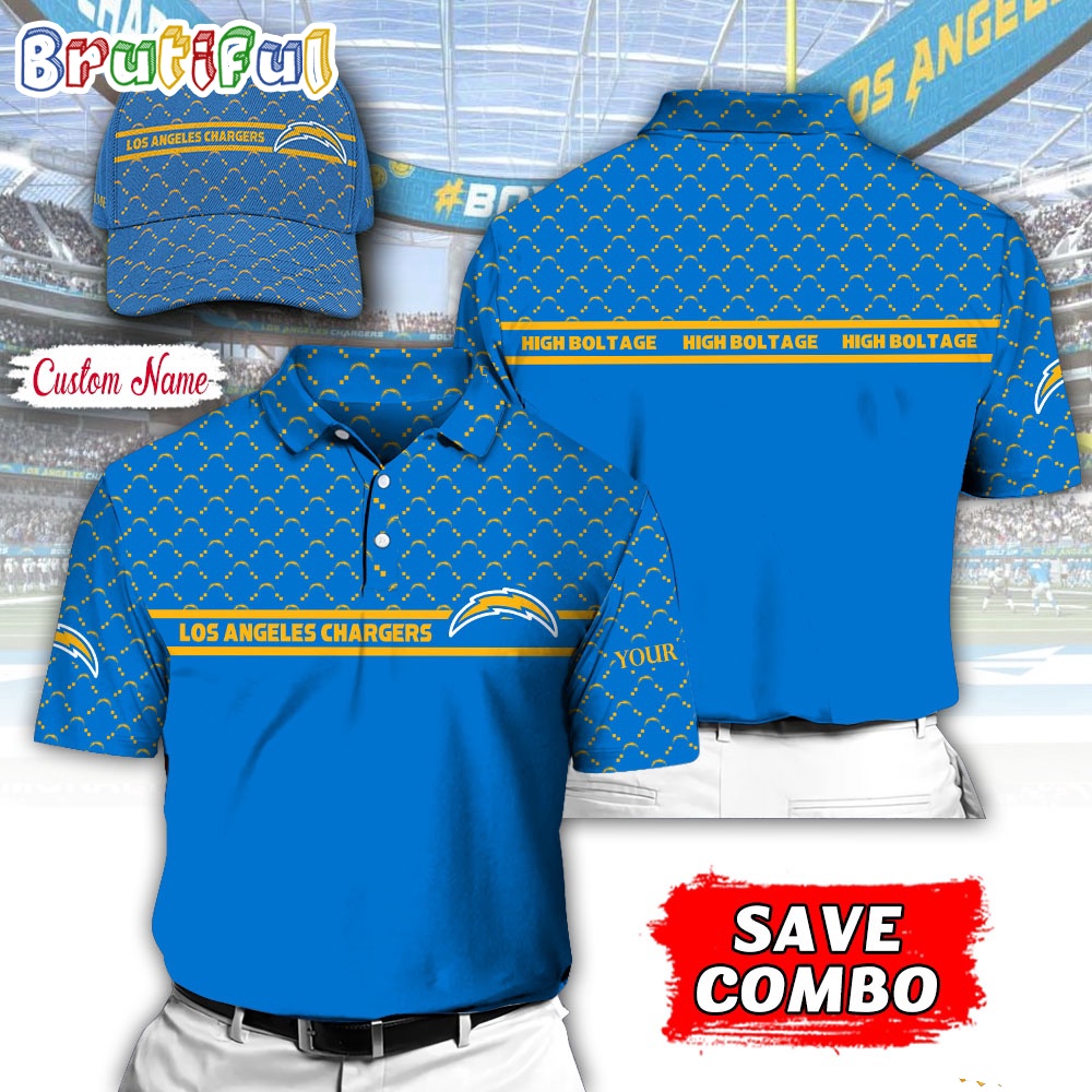 NFL Los Angeles Chargers Polo Shirt Custom Football Polo Shirt And Cap