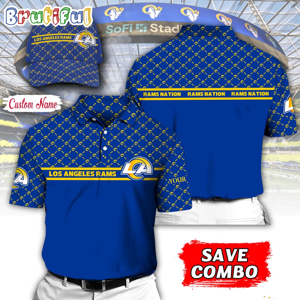 NFL Los Angeles Rams Polo Shirt Custom Football Polo Shirt And Cap