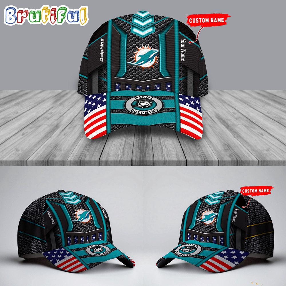 NFL Miami Dolphins America Flag Cap America Flag Football Cap