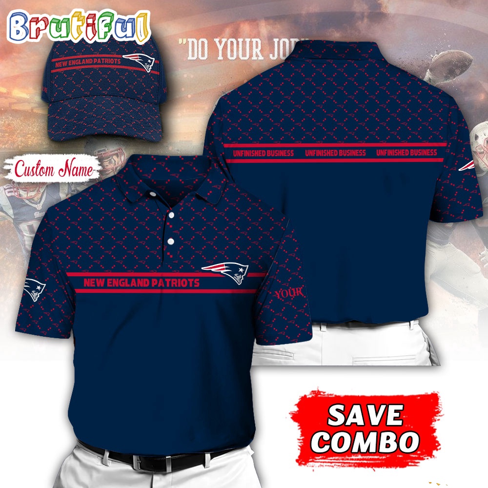NFL New England Patriots Polo Shirt Custom Football Polo Shirt And Cap