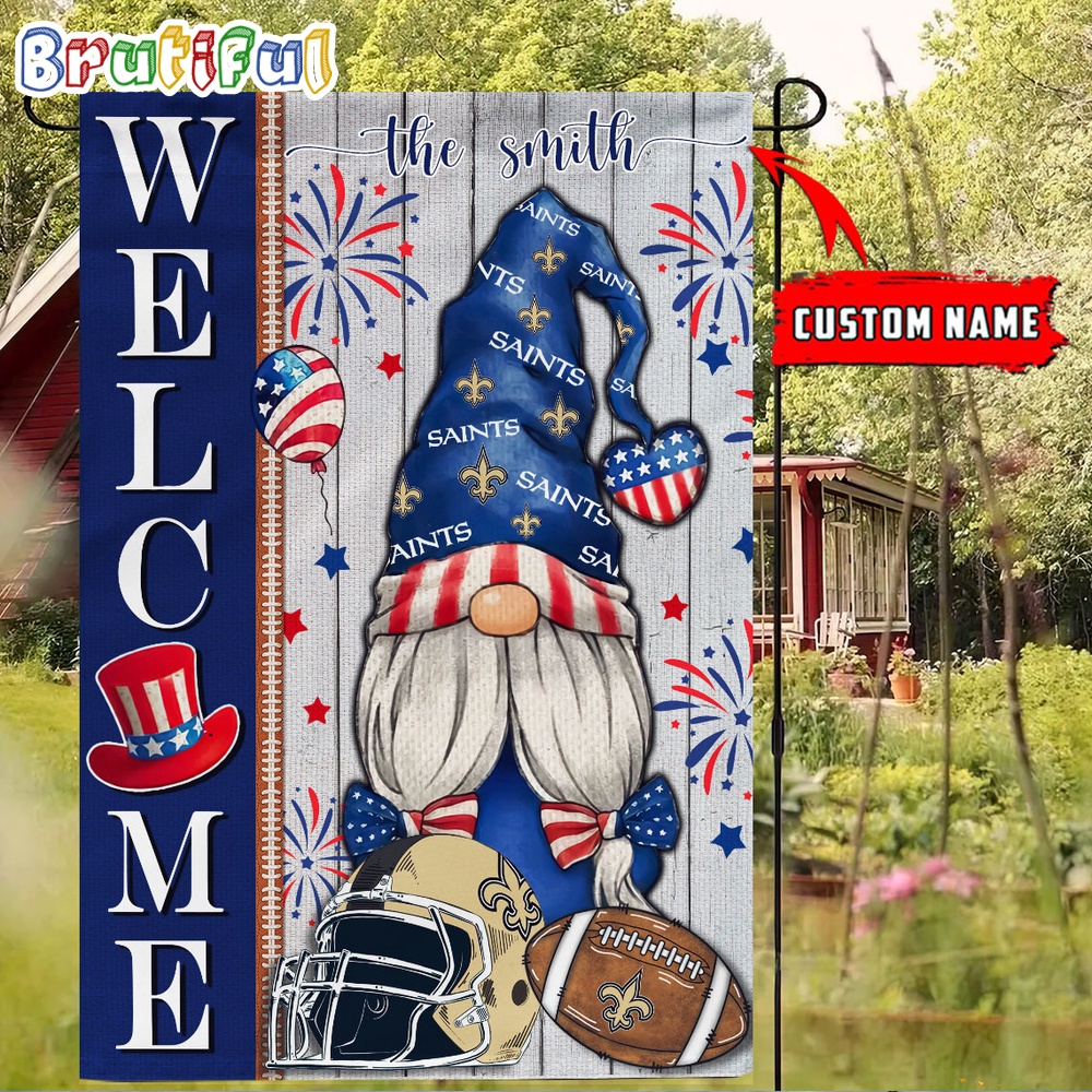 NFL New Orleans Saints America 4th Of July Independence Day Flag Football Gomes 4th Of July Garden Flag