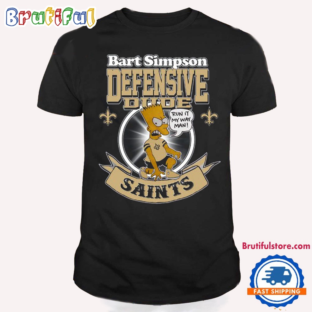 NFL New Orleans Saints Bart Simpson Defensive Dude T Shirt