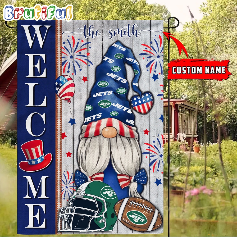 NFL New York Jets America 4th Of July Independence Day Flag Football Gomes 4th Of July Garden Flag