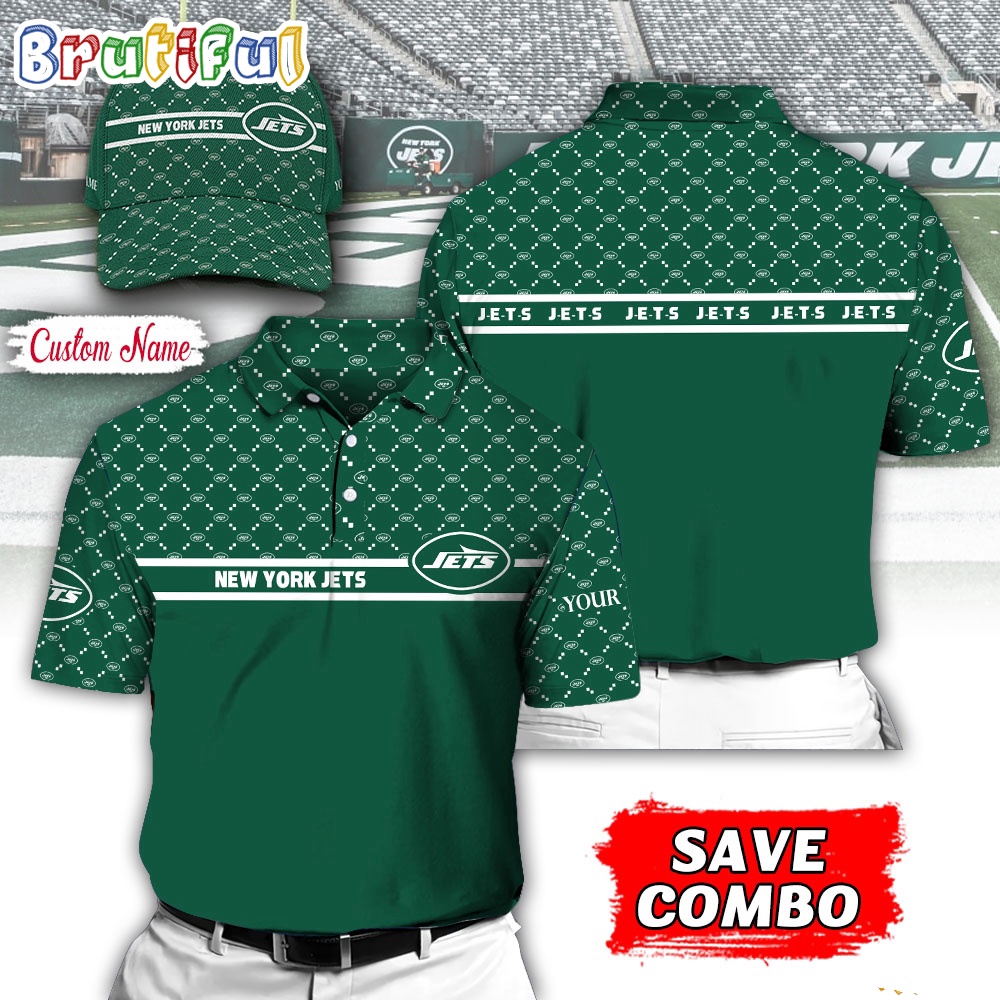 NFL New York Jets Polo Shirt Custom Football Polo Shirt And Cap