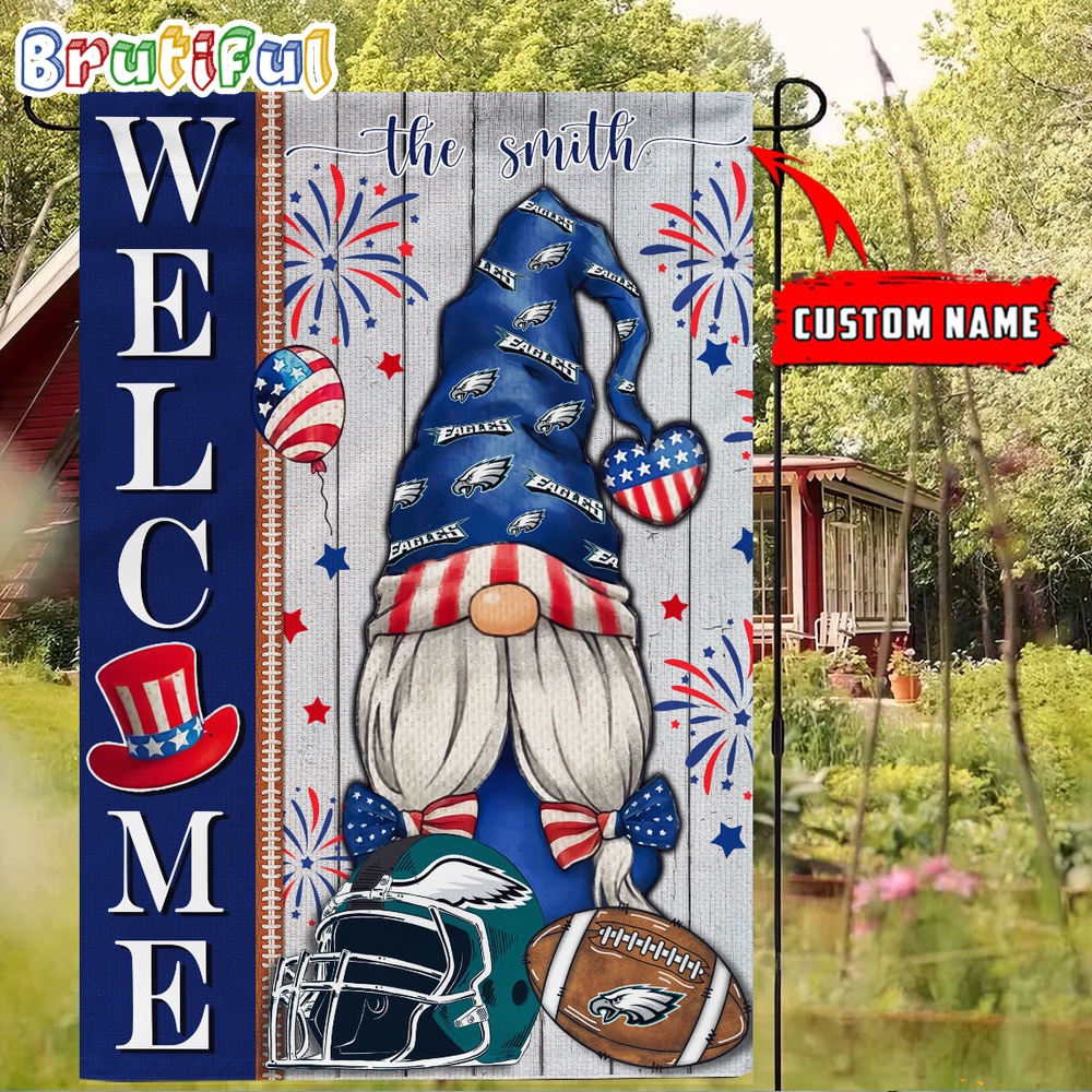 NFL Philadelphia Eagles America 4th Of July Independence Day Flag Football Gomes 4th Of July Garden Flag