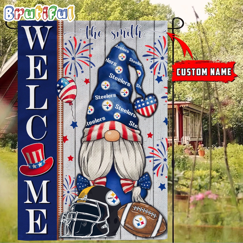 NFL Pittsburgh Steelers America 4th Of July Independence Day Flag Football Gomes 4th Of July Garden Flag