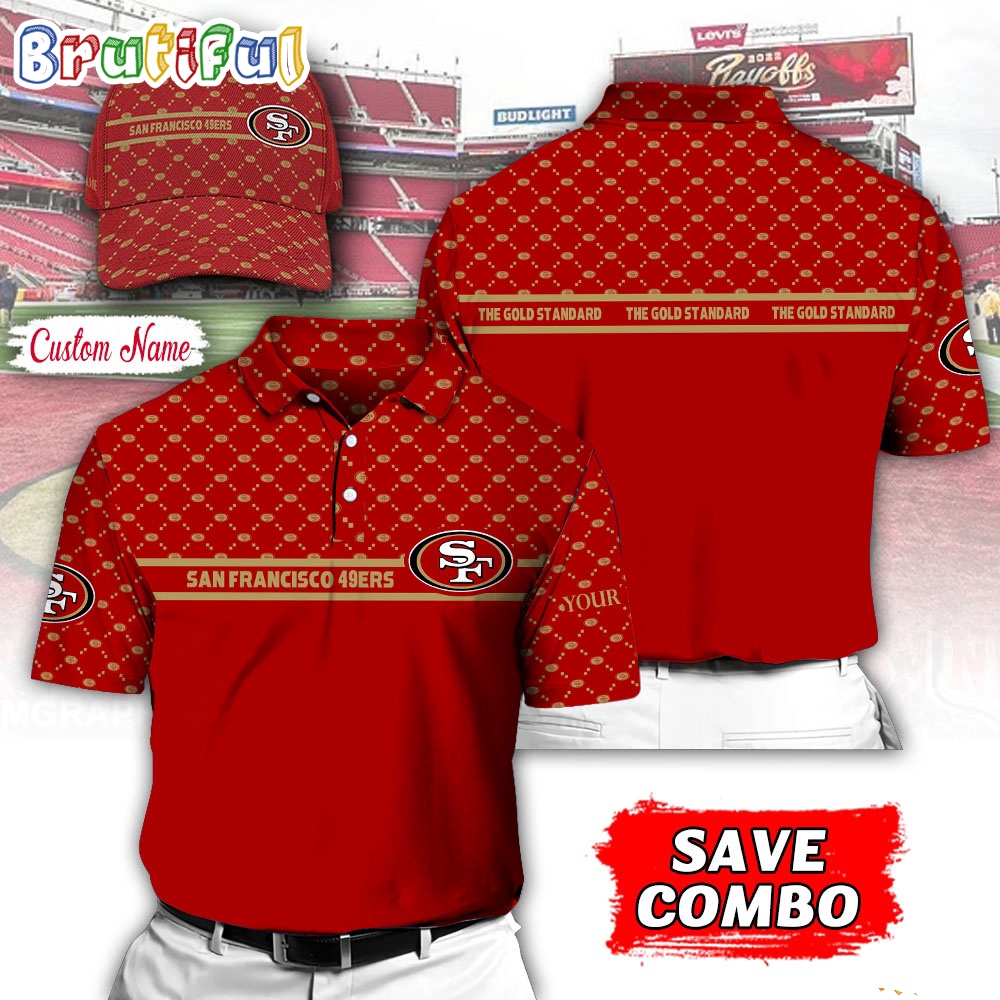 NFL San Francisco 49ers Polo Shirt Custom Football Polo Shirt And Cap
