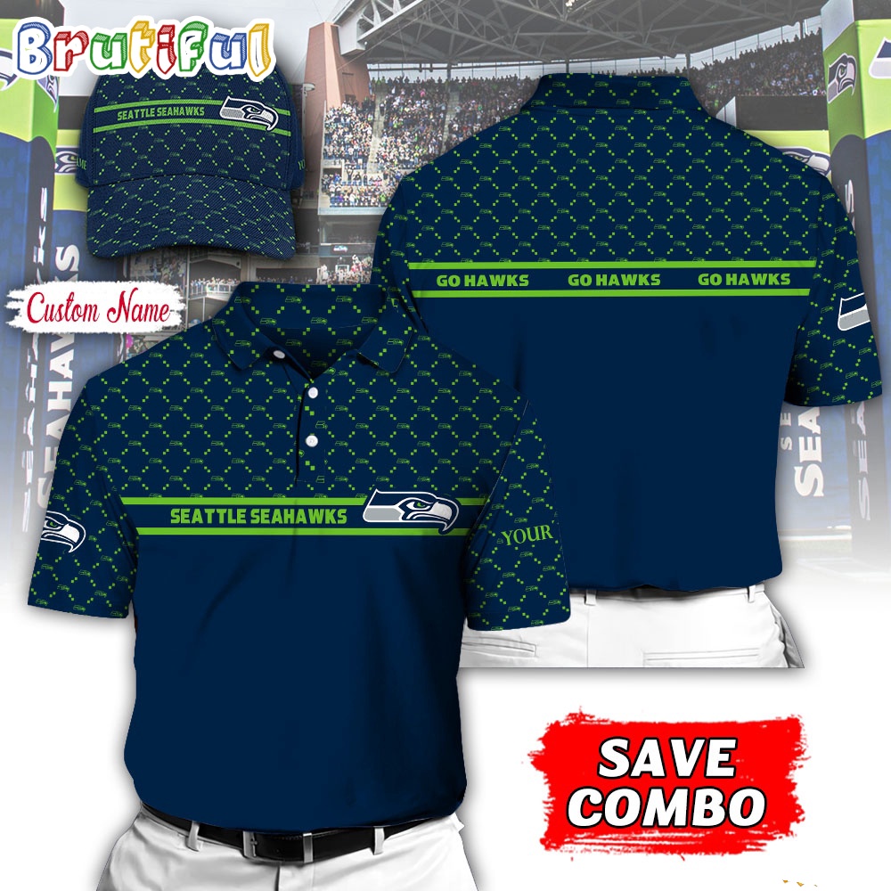 NFL Seattle Seahawks Polo Shirt Custom Football Polo Shirt And Cap