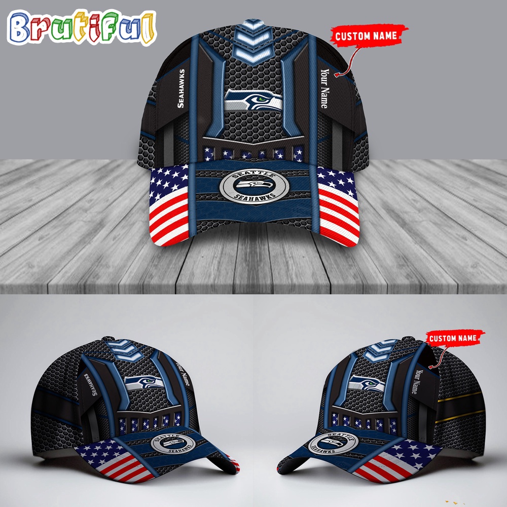 NFL Seattle seahawks America Flag Cap America Flag Football Cap