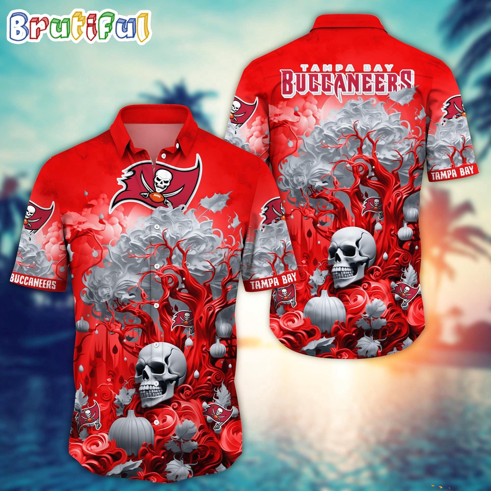 NFL Tampa Bay Buccaneers Halloween Skull Pumpkin Hawaiian Shirt