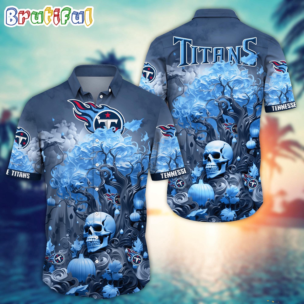 NFL Tennessee Titans Halloween Skull Pumpkin Hawaiian Shirt