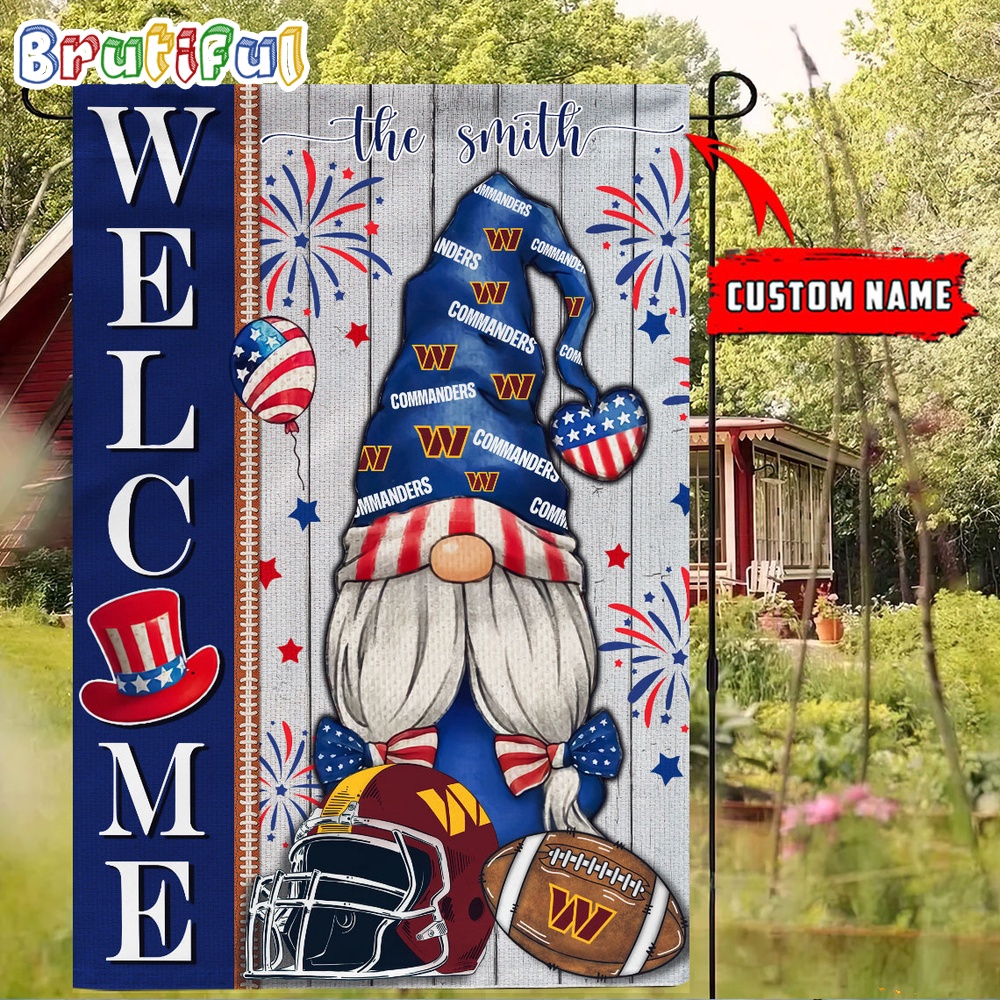 NFL Washington Commanders America 4th Of July Independence Day Flag Football Gomes 4th Of July Garden Flag