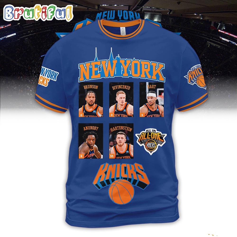 New York Knicks Basketball Shirt All In All One Knicks 3D Shirt