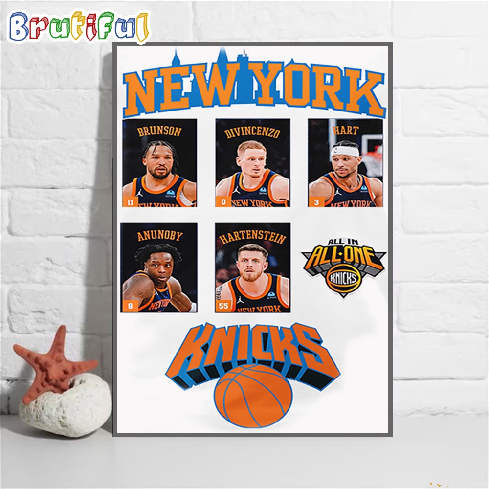 New York Knicks Basketball Shirt All In All One Knicks Wall Art Poster Canvas