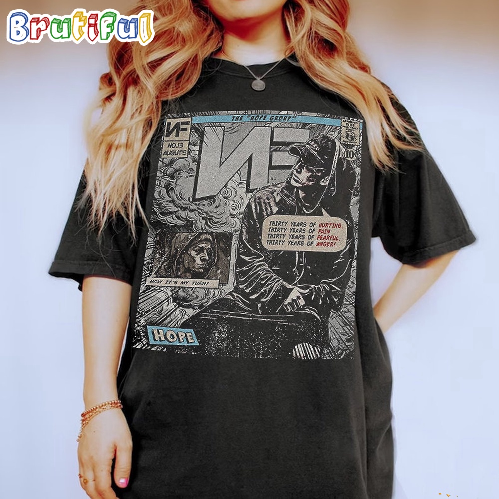 Nf Comic Shirt 90S Vintage Merch Book Art Nf Hope Album World Tour T Shirt