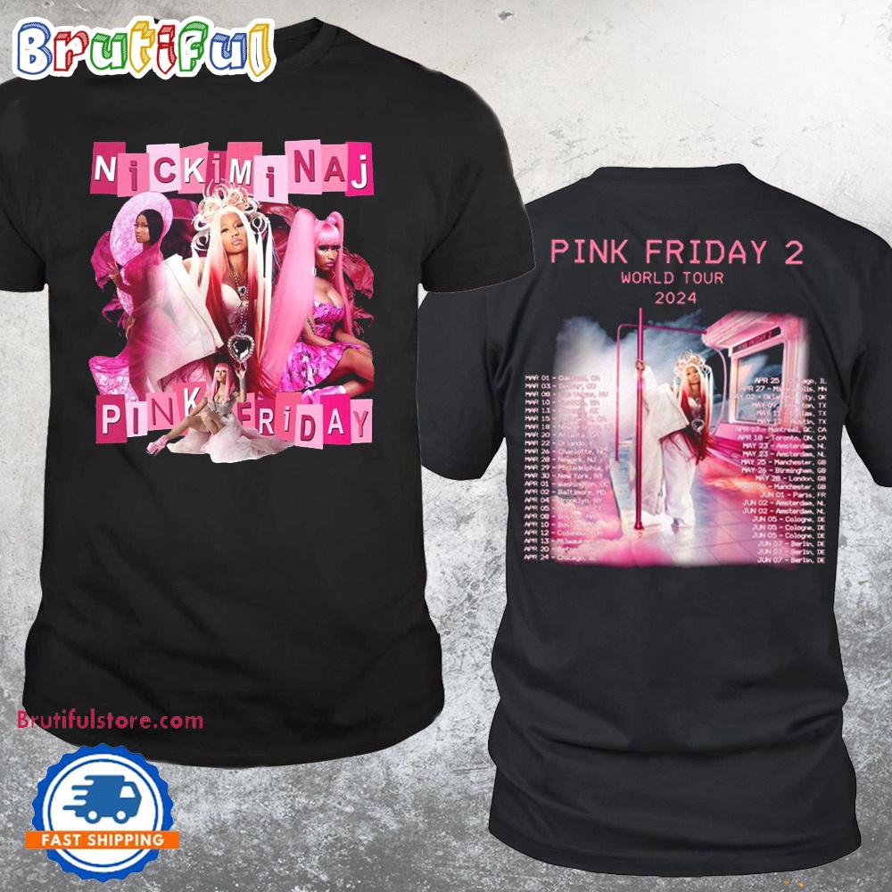 Nicki Minaj Pink Friday 2 Tour T Shirt Nicki Minaj World Tour Shirt Pink Friday 2 World Tour Shirt