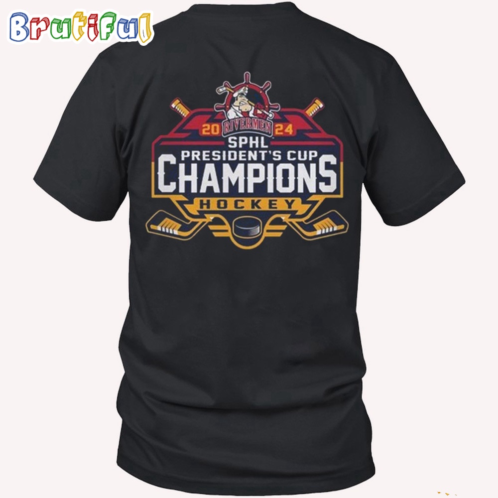 Peoria Rivermen 2024 SPHL President’t Cup Champions Hockey T Shirt 1