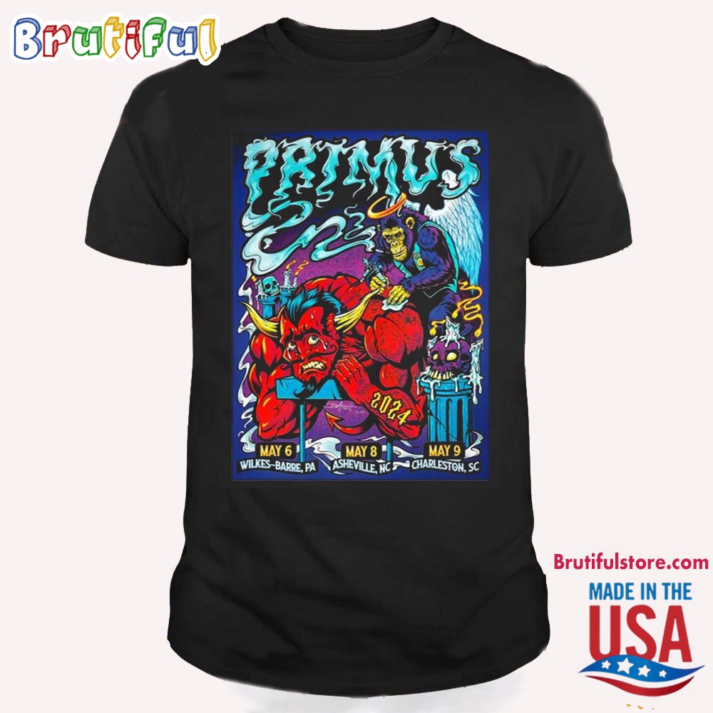 Primus May 9 2024 Tour Charleston Music Hall Charleston Sc T Shirt