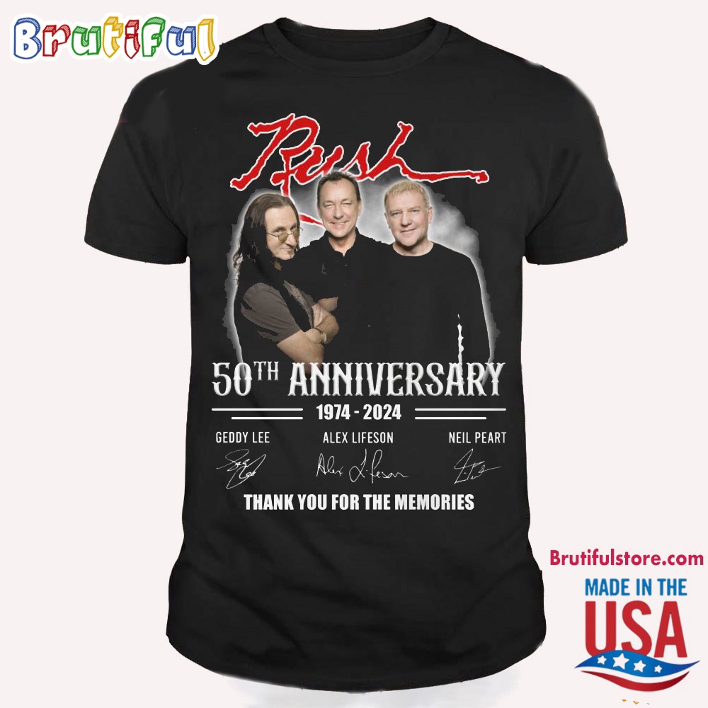 Rush 50th Anniversary 1974 2024 Thank You For The Memories T Shirt