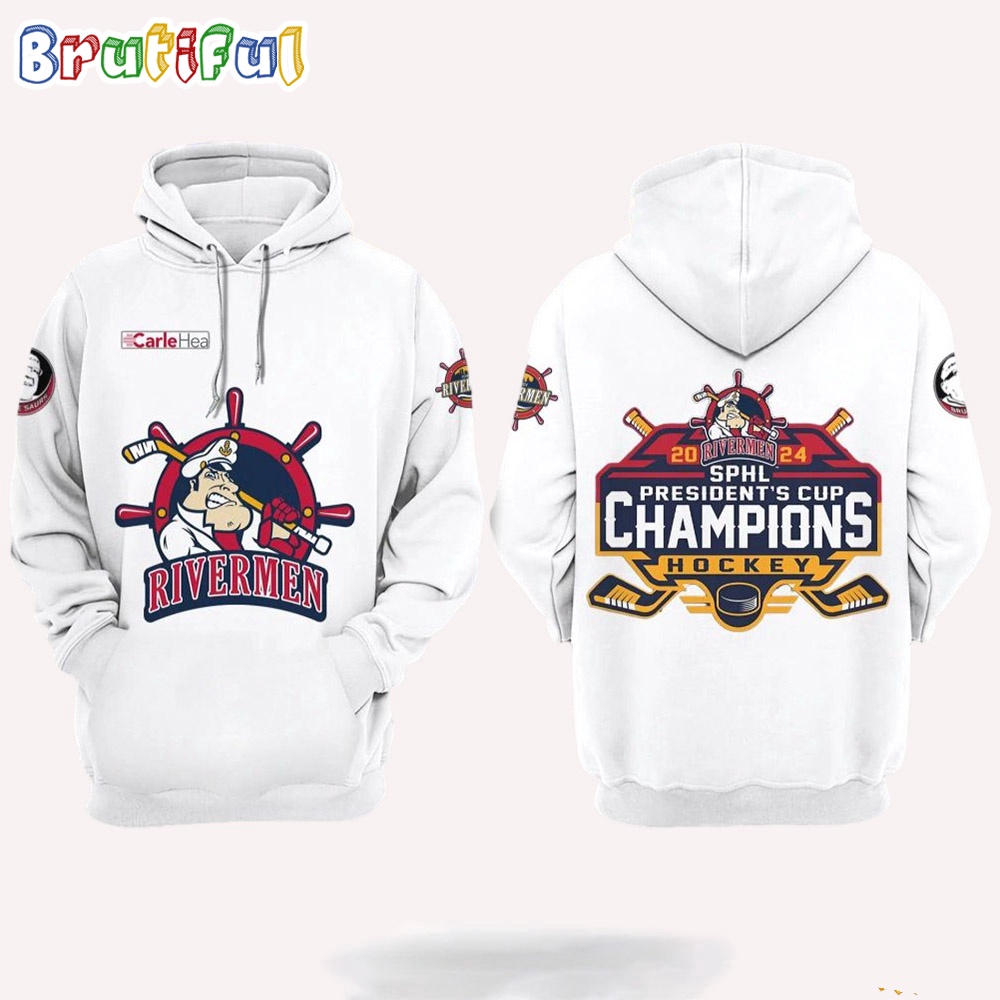 SPHL 2024 Peoria Rivermen President't Cup Champions Hockey Hoodie