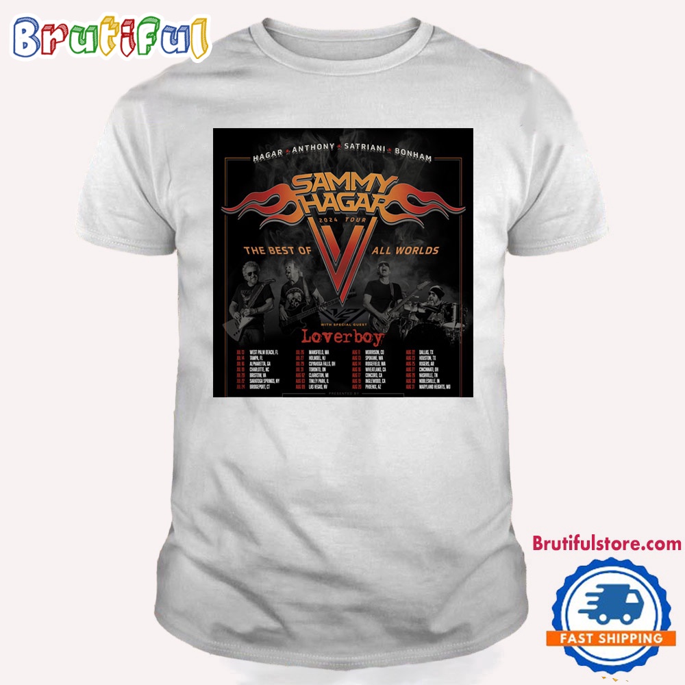 Sammy Hagar Michael Anthony Joe Satriani Jason Bonham the Best of All Worlds Summer 2024 Tour T Shirt