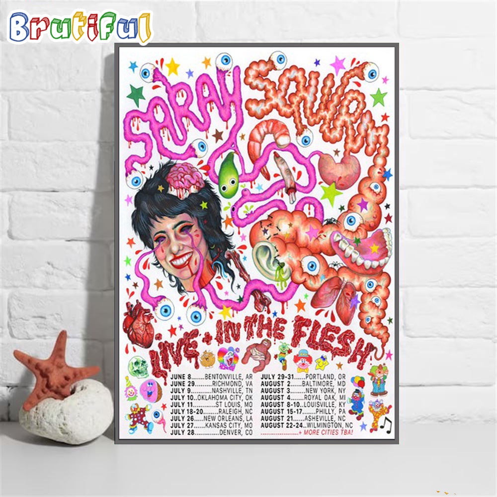 Sarah Squirm Tour 2024 Summer Wall Art Poster Canvas Sarah Squirm Fans Poster Canvas