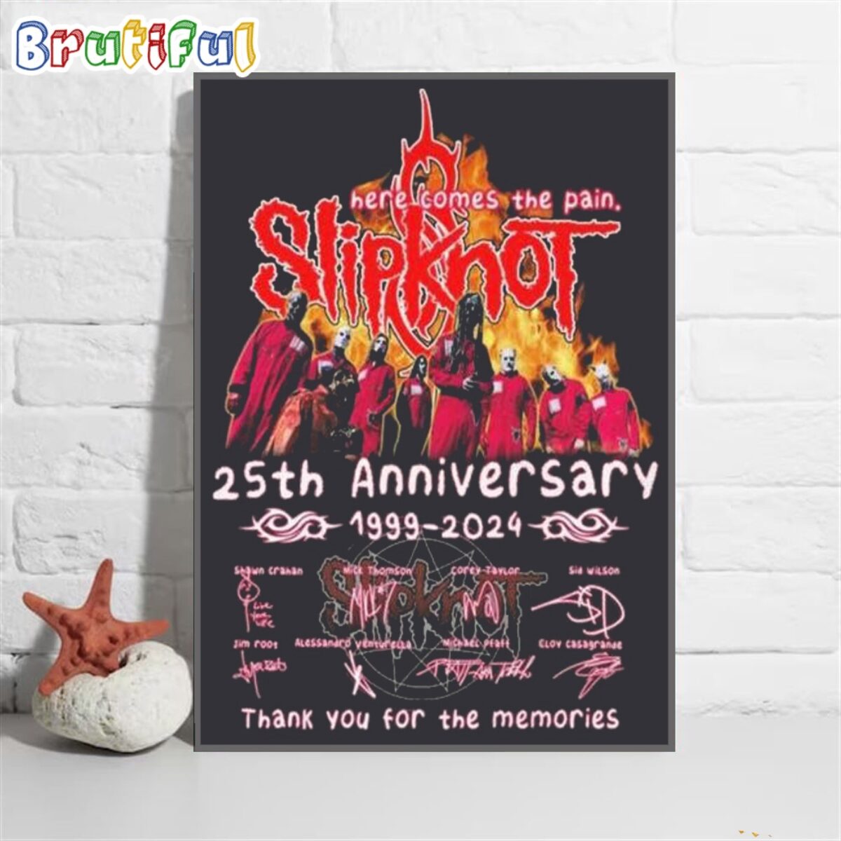 Slipknot Here Comes The Pain 25th Anniversary Signatures Poster
