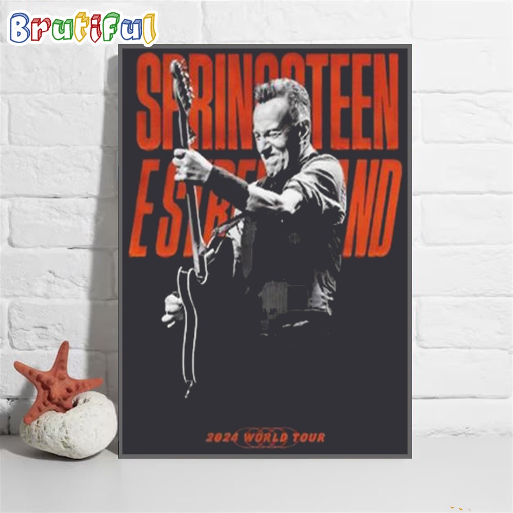 Springsteen And The E street Band World Tour Guitar 2024 Poster Canvas Art