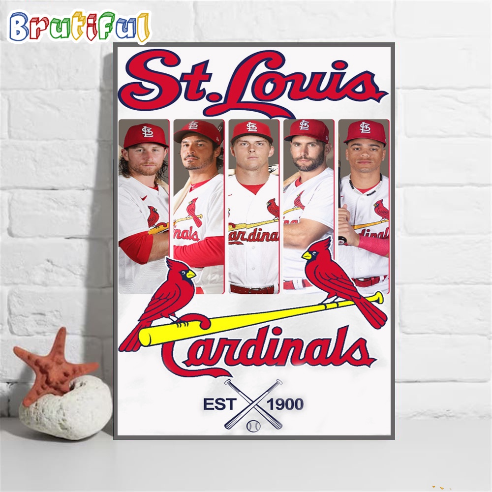 StLouis Cardinals Starting Lineup Est 1900 Wall Art Poster Canvas