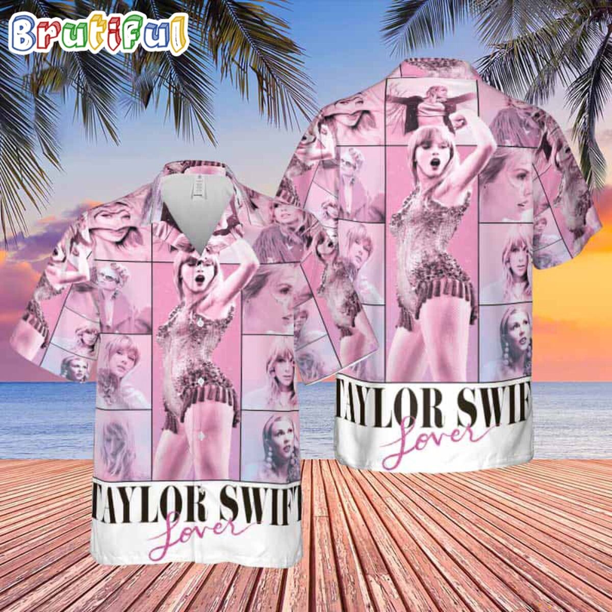 テイラースウィフト Pink Lover シャツ Taylor Swift Lover Pink Cute 2024 Hawaiian Shirt