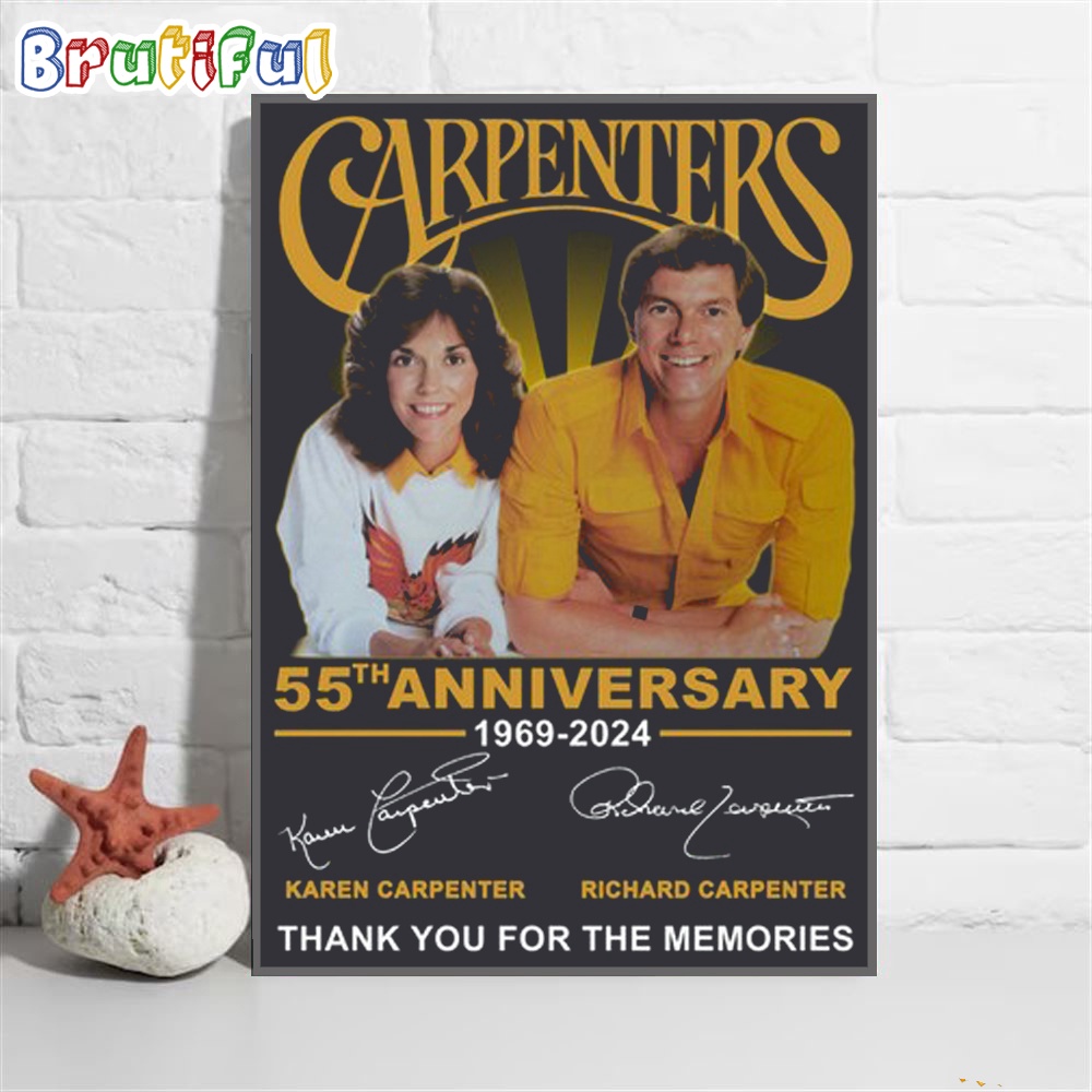 The Carpenters 55th Anniversary Thank You For The Memories Wall Art Poster Canvas